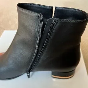 Black with gold accent ankle boots from Neiman Marcus, Brand new, tags attached Neiman Marcus | Shoes | Neiman Marcus Black Nappa Ankle  main image 3